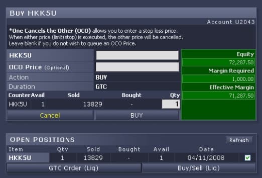 GTC Order Liquidation